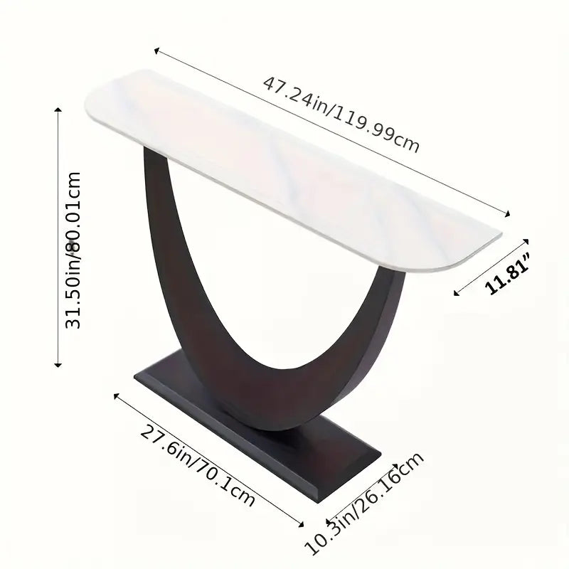 47 Inch Luxury Moon Shape Modern Entryway Table