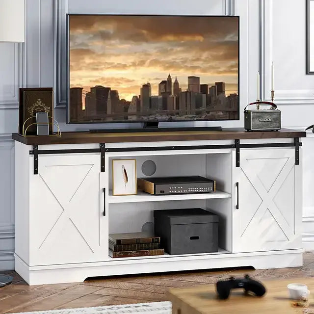 Entertainment Center for 65 Inch TV Media Console Table Farmhouse TV Stand Home Furniture Cabinet Living Room Stands