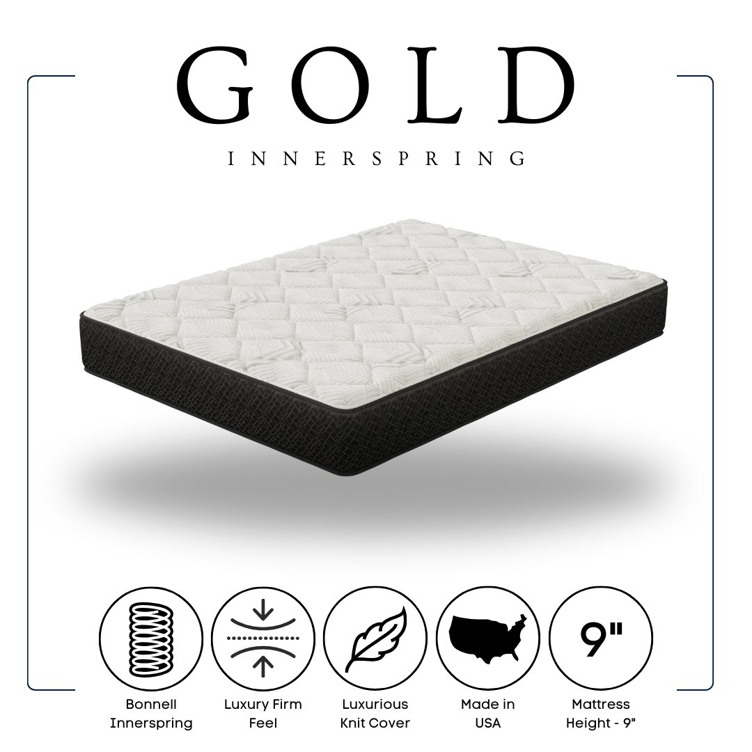 Gold 9-Inch Luxury Firm Innerspring Mattress – Made in USA with Breathable Knit Cover
