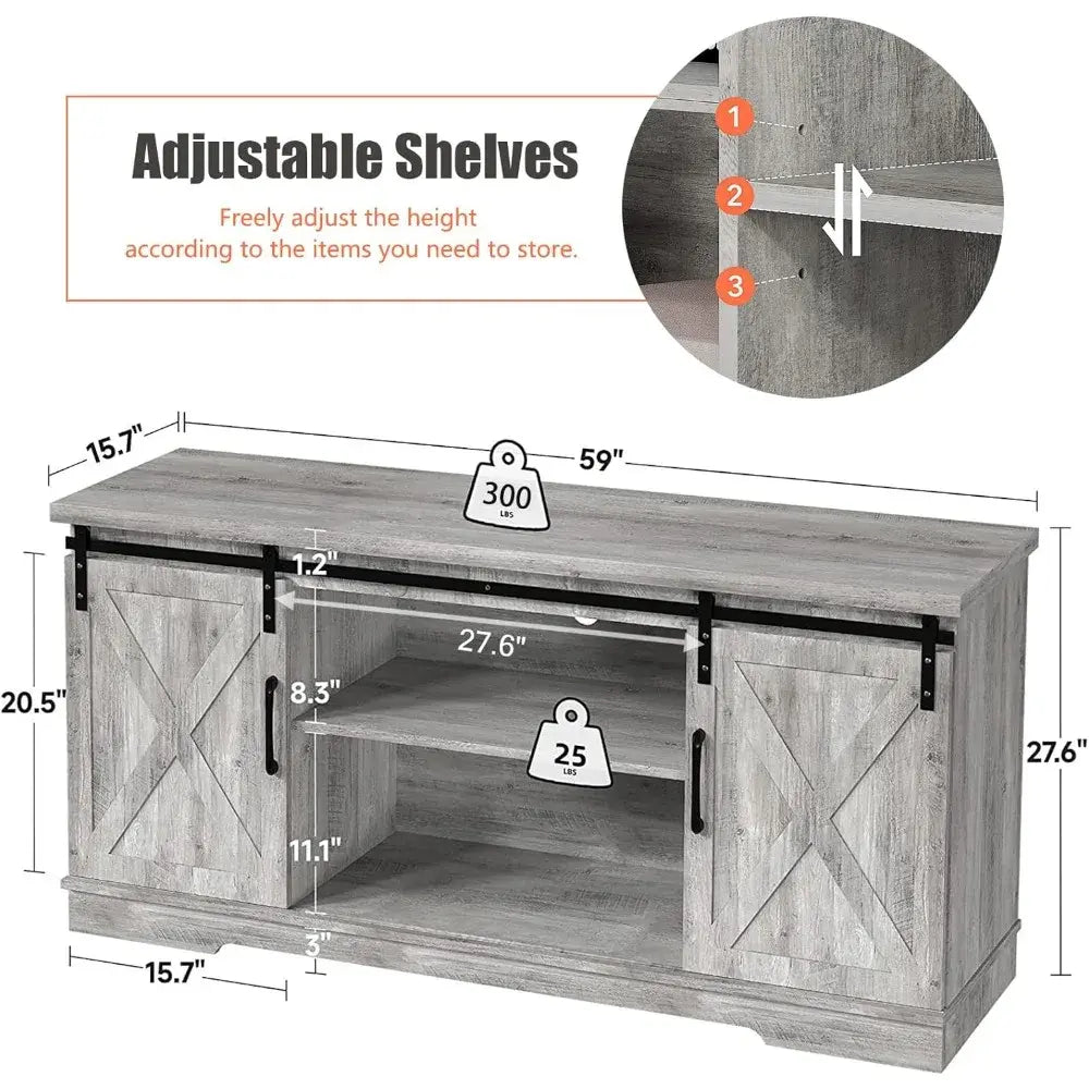 Entertainment Center for 65 Inch TV Media Console Table Farmhouse TV Stand Home Furniture Cabinet Living Room Stands