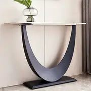 47 Inch Luxury Moon Shape Modern Entryway Table