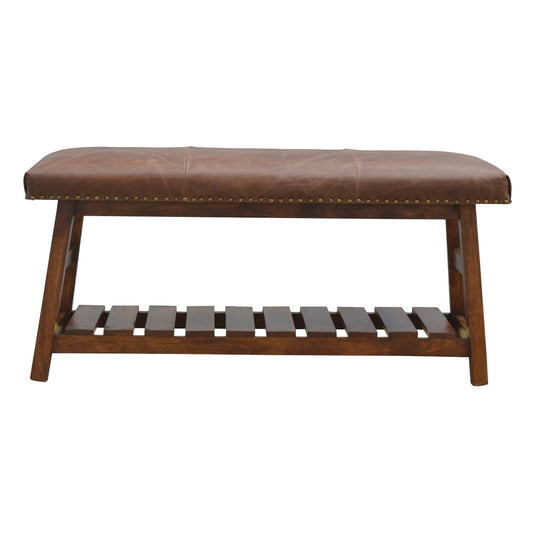 Buffalo Hide Hallway Bench