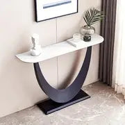 47 Inch Luxury Moon Shape Modern Entryway Table