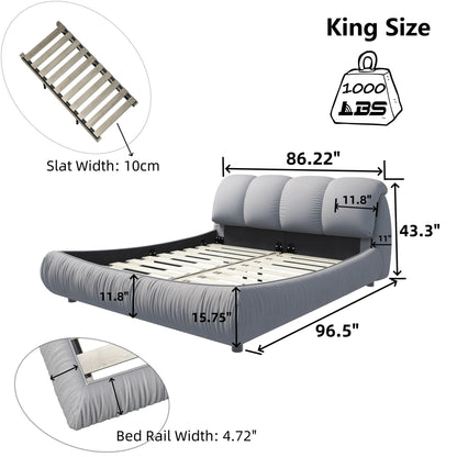 King Size Luxury Upholstered Platform Bed