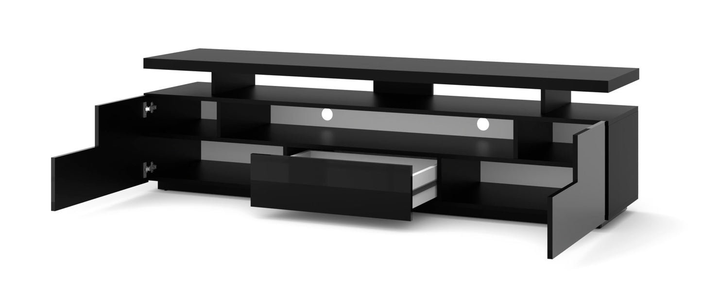 EVA 180 TV STAND in black matt / black gloss