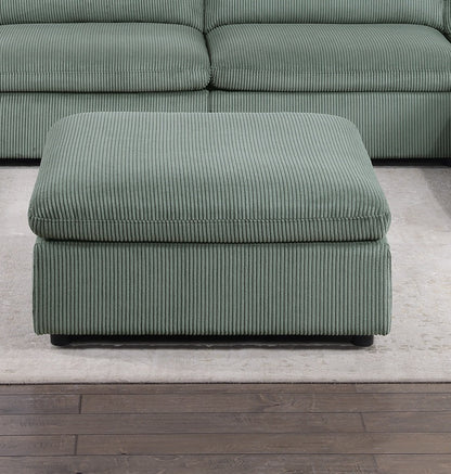 Sage Color 7pc Modular Sectional Set Corduroy Upholstery Couch