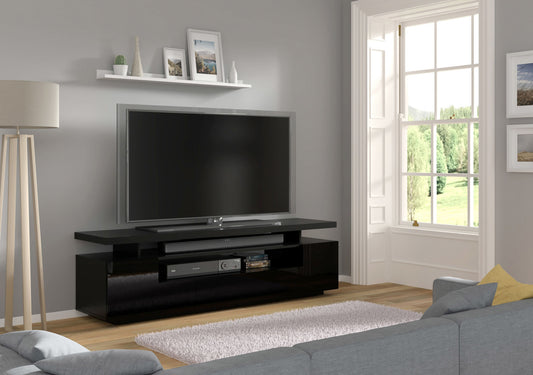 EVA 180 TV STAND in black matt / black gloss