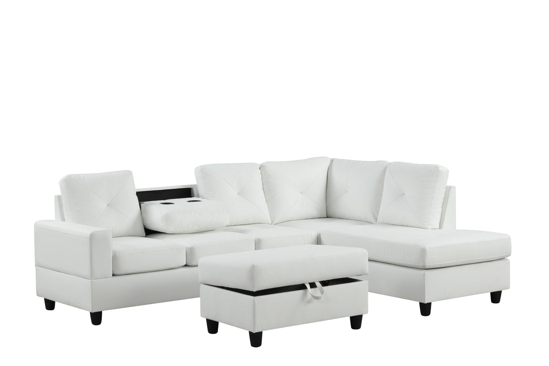 Rocket PU Reversible Sectional – Modern L-Shaped Faux Leather Sofa