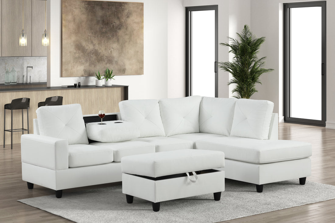 Rocket PU Reversible Sectional – Modern L-Shaped Faux Leather Sofa