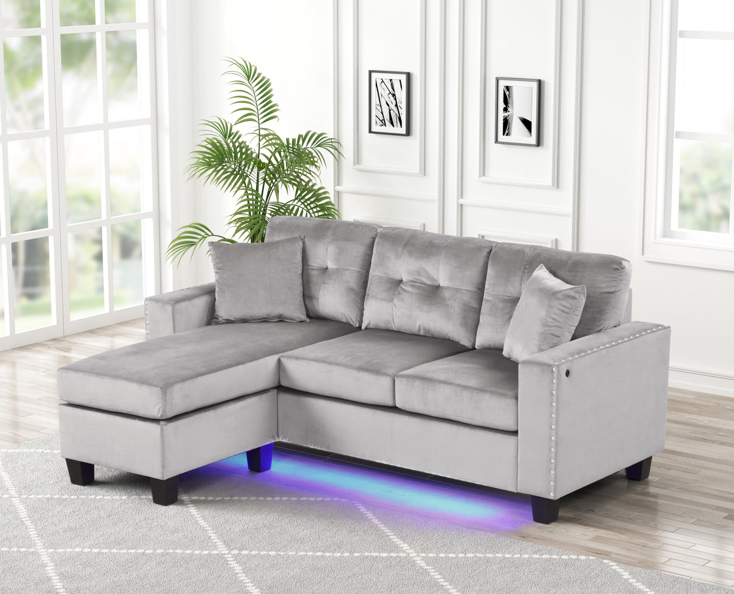 Sorenza Smart-Luxe Velvet Reversible Sectional