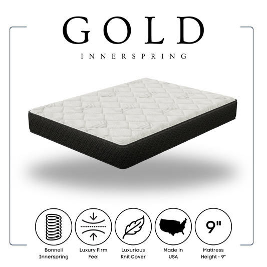 Gold 9-Inch Luxury Firm Innerspring Mattress – Made in USA with Breathable Knit Cover