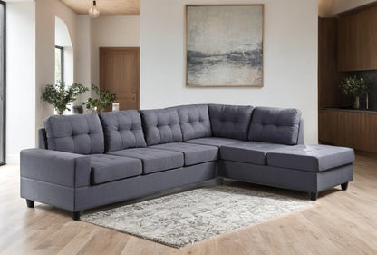 James Light Gray Reversible Sectional Sofa – Modern L-Shaped Linen Couch